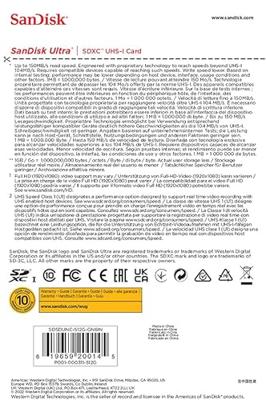 Sandisk SDXC Ultra 512GB 150mb/s C10 UHS-I Sandisk SDXC Ultra 512GB 150mb/s C10 UHS-I