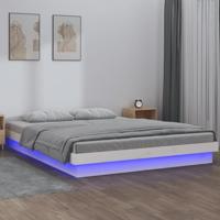 Bedframe LED massief hout wit 120x190 cm - thumbnail