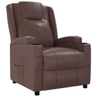 Fauteuil verstelbaar kunstleer bruin - thumbnail