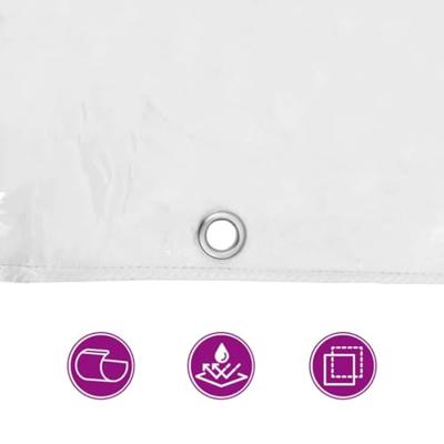 VidaXL Doorzichtig zeildoek met zeilringen 5x5 m pvc VidaXL Doorzichtig zeildoek met zeilringen 5x5 m pvc