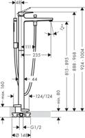Badmengkraan Metropol HansGrohe Eengreeps Vloergemonteerd Chroom - thumbnail