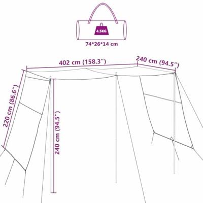 VidaXL Waterbestendige tarp met dak 402 x 240 x 240 cm VidaXL Waterbestendige tarp met dak 402 x 240 x 240 cm
