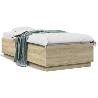 Bedframe bewerkt hout sonoma eikenkleurig 90x190 cm - thumbnail