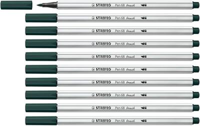 Brushstift stabilo pen 68/63 aardegroen | 10 stuks