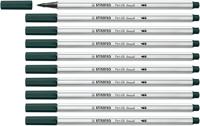 Brushstift stabilo pen 68/63 aardegroen | 10 stuks - thumbnail