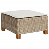 8-delige Loungeset met kussens poly rattan beige - thumbnail