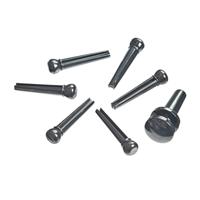 D&apos;Addario PWPS9 Plastic Bridge Pins Ebony brugpinnen (set van 6) - thumbnail