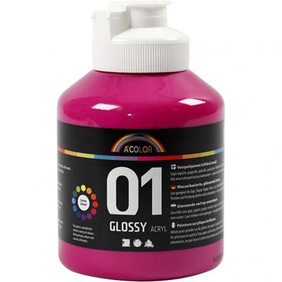 Creativ Company Acrylverf glossy, roze, 500 ml/ 1 fles Creativ Company Acrylverf glossy, roze, 500 ml/ 1 fles
