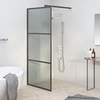 VidaXL Inloopdouchewand 90x195 cm donker esg-glas zwart - thumbnail