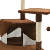VidaXL Kattenkrabpaal met sisal krabpalen 203 cm bruin en wit - thumbnail