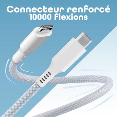 T'nB - Magnetische USB C naar USB C-kabel, snel opladen 60 W, magnetische nylon mantel en knoopbescherming, lengte 1,5 m, compatibel met Apple iPhone 15/15 Pro / 15 Pro Max / 16/16 Pro / 16 Pro Max -