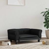 VidaXL Hondenmand 70x45x30 cm kunstleer zwart - thumbnail