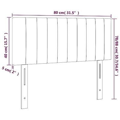 Hoofdbord 80x5x78/88 cm stof crmekleurig - thumbnail
