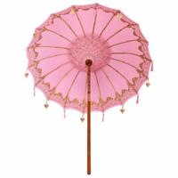 Parasol Anders Roze x 260 cm Katoen en massief hout - thumbnail