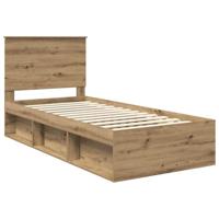 Bedframe Ambachtelijk eiken 90 x 190 cm Massief grenenhout - thumbnail