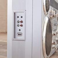 GPO BROOKLYN BOOMBOX jaren 80 Boombox met Bluetooth, cassette, USB en DAB+ radio, zilver - thumbnail