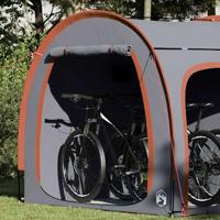Fietstent met dak met opslag Grijs en Oranje 218 x 156 x 180 cm - thumbnail