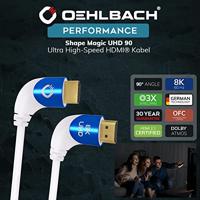 Oehlbach: Ultra high-speed HDMI kabel 90°-stekker - 1.5M - Wit - thumbnail