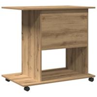Computerbureau 80x50x75 cm bewerkt hout artisanaal eikenkleur - thumbnail
