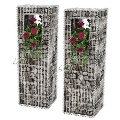 VidaXL Schanskorf palen/plantenbakken 2 st 50x50x160 cm staal