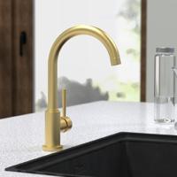 SCHÜTTE keukenmengkraan met ronde uitloop cornwall matgoud - thumbnail