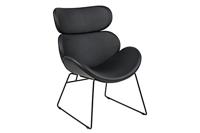 Bendt Fauteuil 'Ida' zwart onderstel, PU zwart - thumbnail
