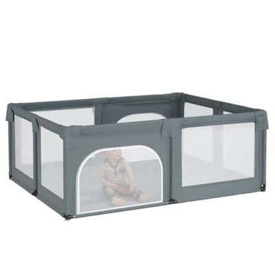 Babybox met 2 deuren oxford stof lichtgrijs - thumbnail
