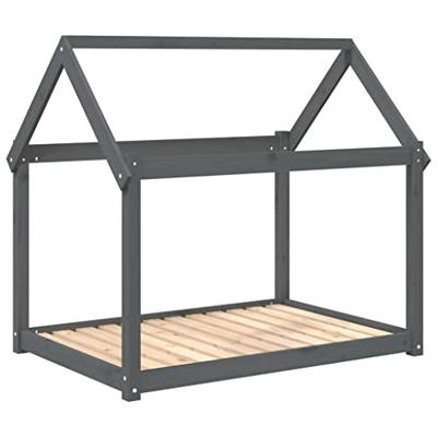 VidaXL Hondenmand 111x80x100 cm massief grenenhout grijs