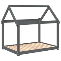 VidaXL Hondenmand 111x80x100 cm massief grenenhout grijs - thumbnail