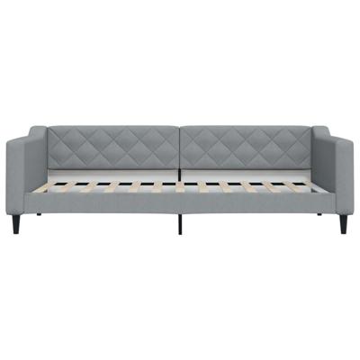 Slaapbank met onderschuifbed 90x200 cm stof lichtgrijs
