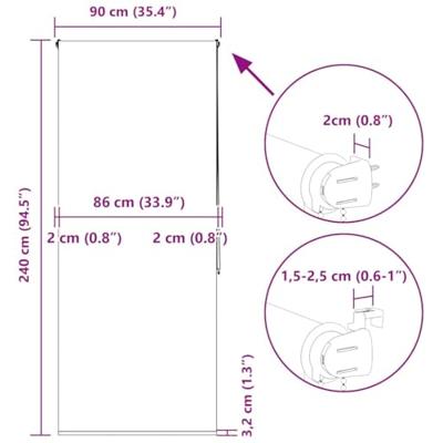 VidaXL Doucherolgordijn 90x240 cm stofbreedte 86 cm VidaXL Doucherolgordijn 90x240 cm stofbreedte 86 cm