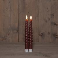 B.O. 2Pcs 3D Wick Antique Pink Swirl Taper Candle kaars 23 cm Rusti Anna's Collection - Annas collection - thumbnail