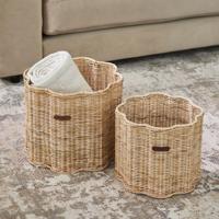 Rivièra Maison Mand 'Rustic Rattan Blossom' Rattan Pitriet, Set van 2 stuks - thumbnail