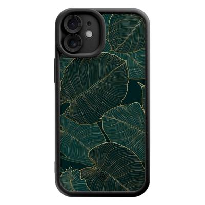 iPhone 12 zwarte case - Monstera leaves iPhone 12 zwarte case - Monstera leaves