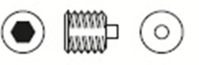 Inbusschroef M6x6mm tbv exc. vierkantstift