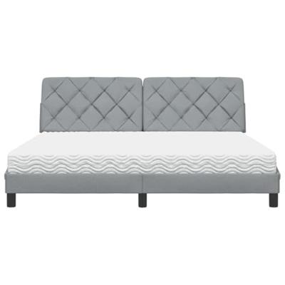 Bed met matras stof lichtgrijs 180x200 cm