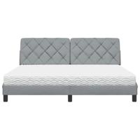 Bed met matras stof lichtgrijs 180x200 cm - thumbnail