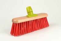 Linea straatbezem gelakt 30cm hout & pvc - rood - thumbnail