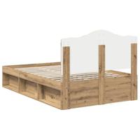 Bedframe Ambachtelijk eiken 135 x 190 cm Massief grenenhout - thumbnail