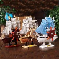 P0921 Muziek Zeilboot Mediterrane Stijl Muziek doos houten ambachtelijke decoratie paar verjaardag kerstcadeau willekeurige kleur levering - thumbnail