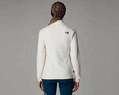 The North Face 100 Glacier Full Zip Fleece Dames White Dune/NPF L