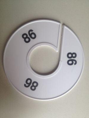 Maatring 11 cm wit/zwart 86