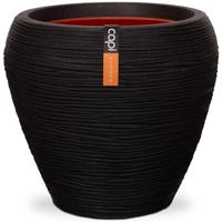 Capi bloempot nature rib taps 42x38 cm zwart kblr362 - thumbnail