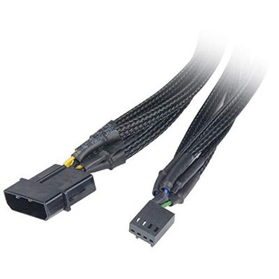 Y-kabel PC-ventilator [5x PC-ventilatorstekker 4-polig - 1x PC-ventilatorbus 4-polig, IDE-stroomstekker 4-polig] 0.45 m Zwart Akasa