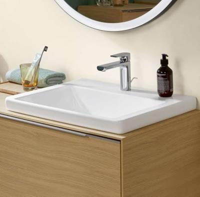Wastafel Villeroy & Boch Subway 3.0 Met CeramicPlus 1 Kraangat Geen Overloop 60x47x16.5 cm Wit Alpin - thumbnail