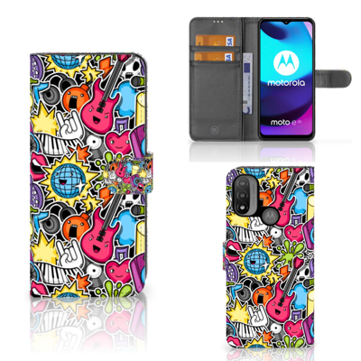 Motorola Moto E20 | E30 | E40 | Wallet Case | met Pasjes | Punk Rock