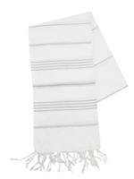 The One Towelling Hamamdoek Wit/Grijs - thumbnail
