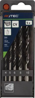 Rotec 5 dlg. Machinale houtborenset 4,0-10,0 mm - 9001050 Rotec 5 dlg. Machinale houtborenset 4,0-10,0 mm - 9001050
