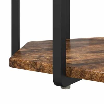 Bijzettafelset 2 pcs Gerookte eik en Zwart 50 x 50 x 50.5 cm