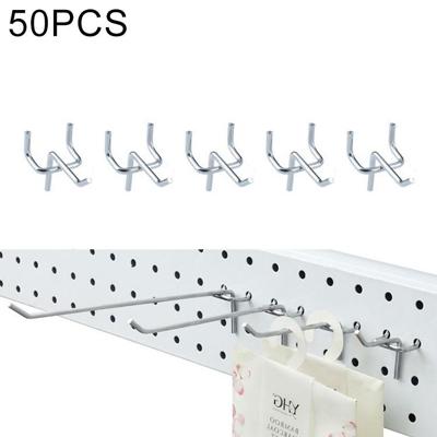 50 stuks supermarkt kleding Shop Pegboard Slat Wall haak plank gat plaat gat Pitch: 2 5 cm lengte: 5 cm draaddiameter: 3.3 mm